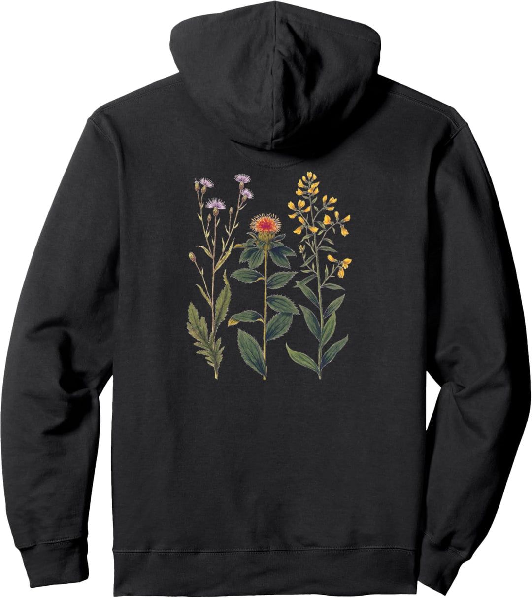 Wildblumen Distel Botanik Vintage Pullover Hoodie