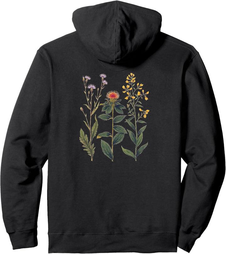 Wildblumen Distel Botanik Vintage Pullover Hoodie