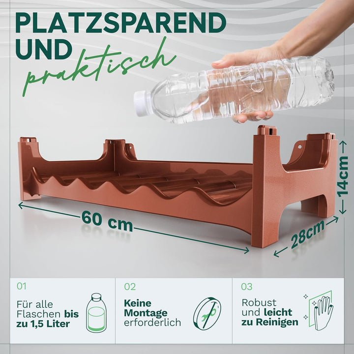 Novaliv Braunes, Modulares Flaschenregal für 60 Weinflaschen - Stapelbar, Erweiterbar, Robust - Idea