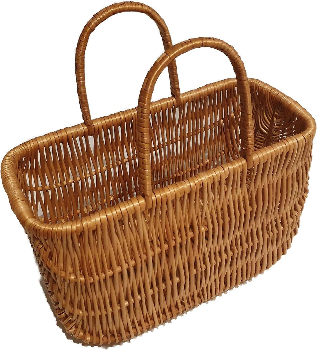 Einkaustasche aus Weide Braun 40x20x37 cm Picknikkorb Weidenkorb Autokorb Geflochten