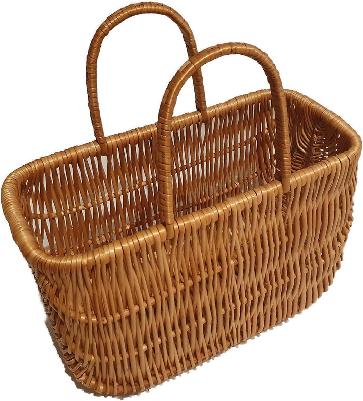 Einkaustasche aus Weide Braun 40x20x37 cm Picknikkorb Weidenkorb Autokorb Geflochten