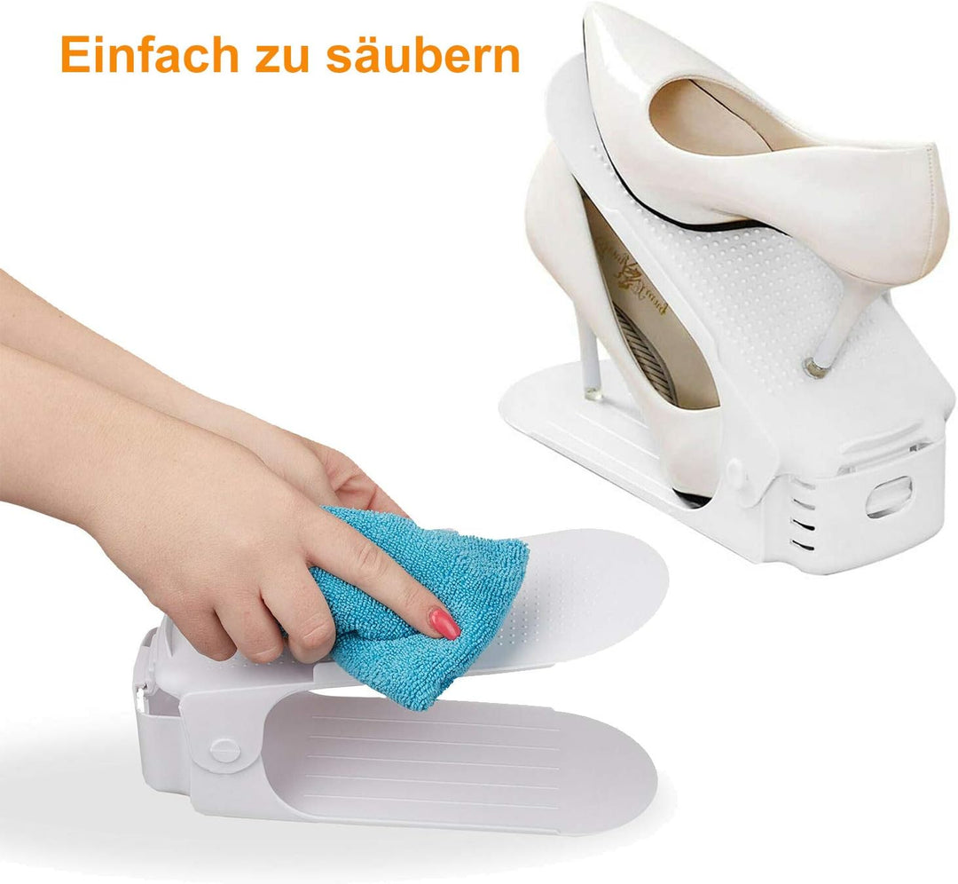 AufuN Einstellbare Schuhregale 20 Stück Schuhstapler/Schuhhalter Set, 3 höhenverstellbar, Platzspare