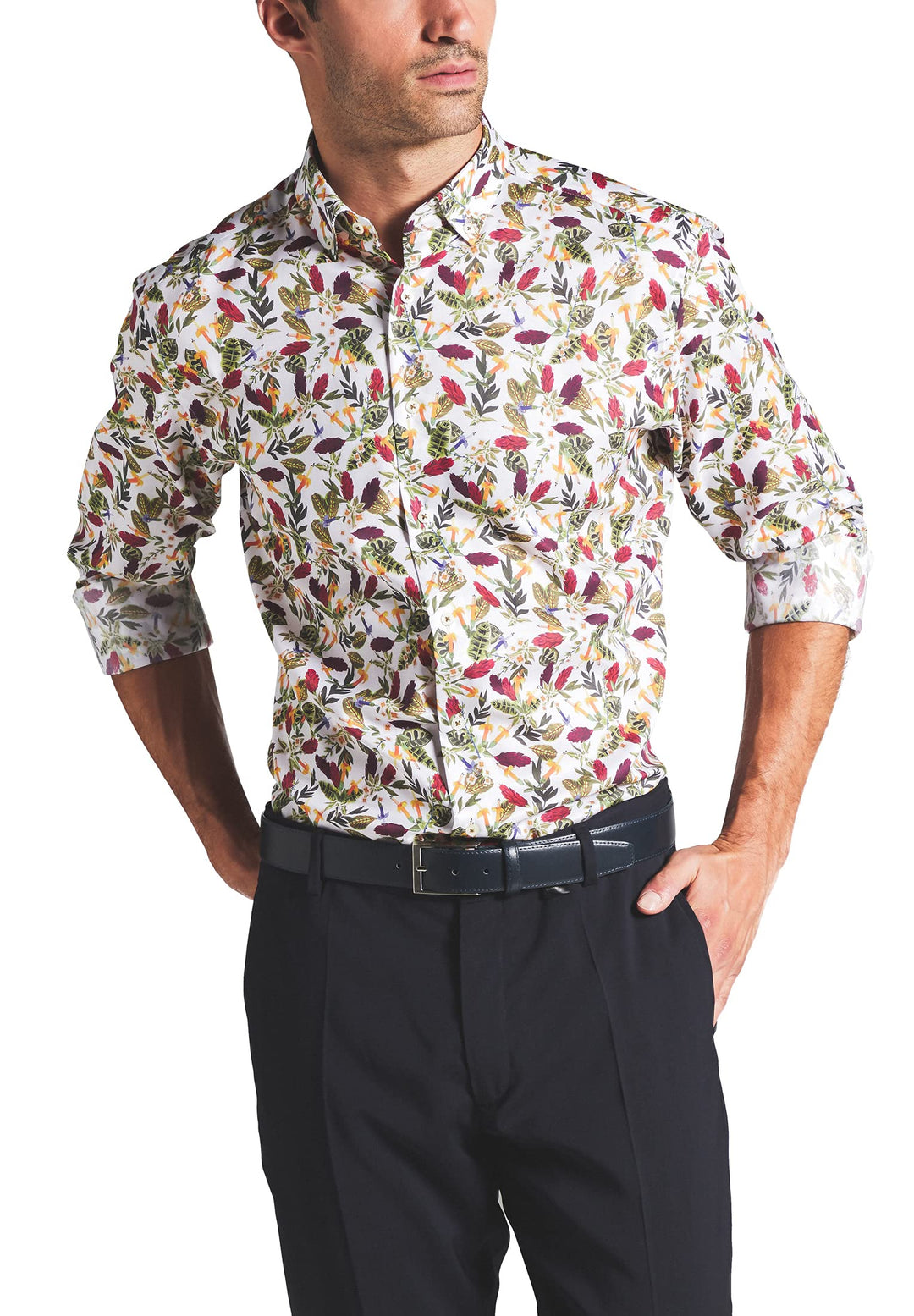 ETERNA Langarm Hemd, Modern Fit, Oxford, Bunt Bedruckt 41, 41