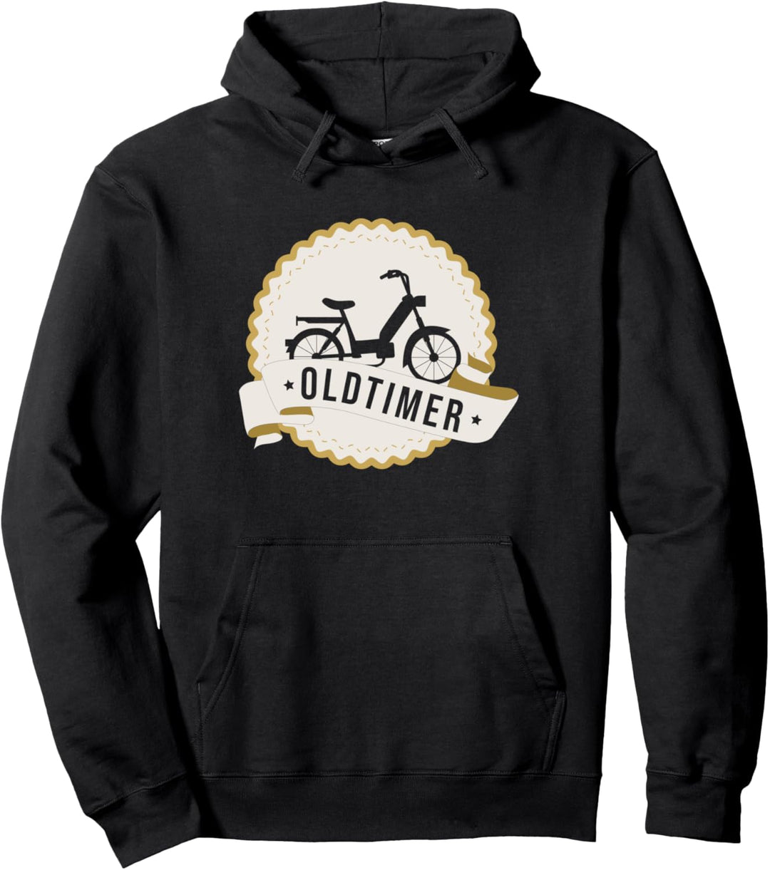 Retro Oldtimer Mofa Motor-Fahrrad Mofafahrer Pullover Hoodie