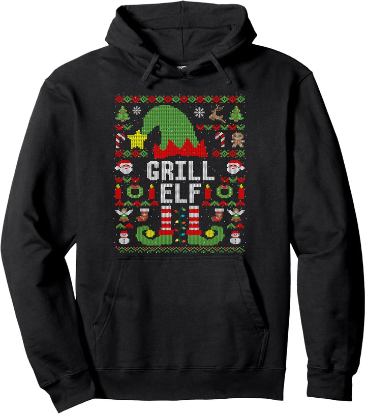 Grill Elf Ugly Christmas Weihnachten Partnerlook Pullover Hoodie