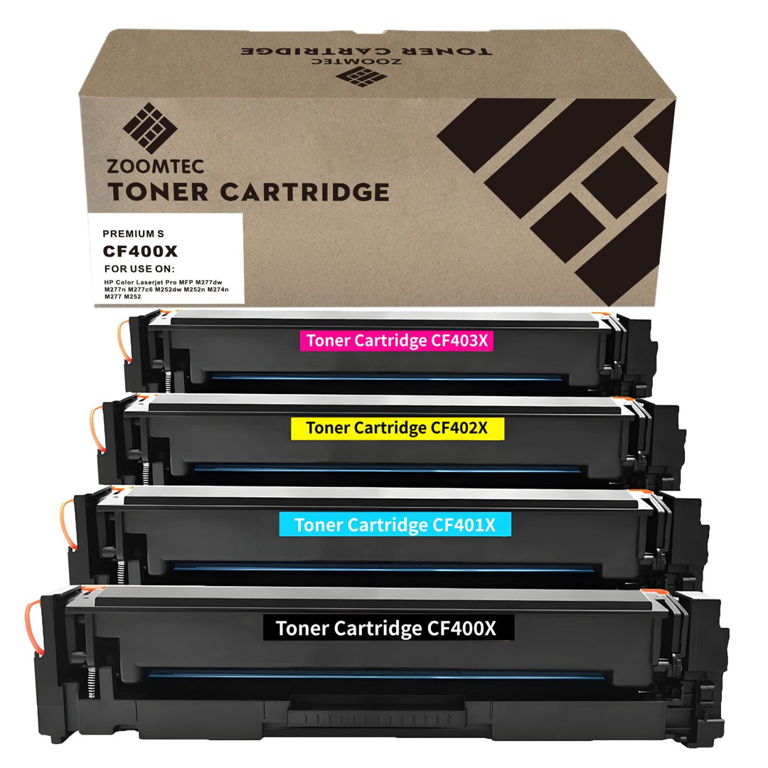 ZOOMTEC CF400X Tonerkartusche Kompatibel für HP 201X CF401X CF402X CF403X für HP Colour Laserjet Pro
