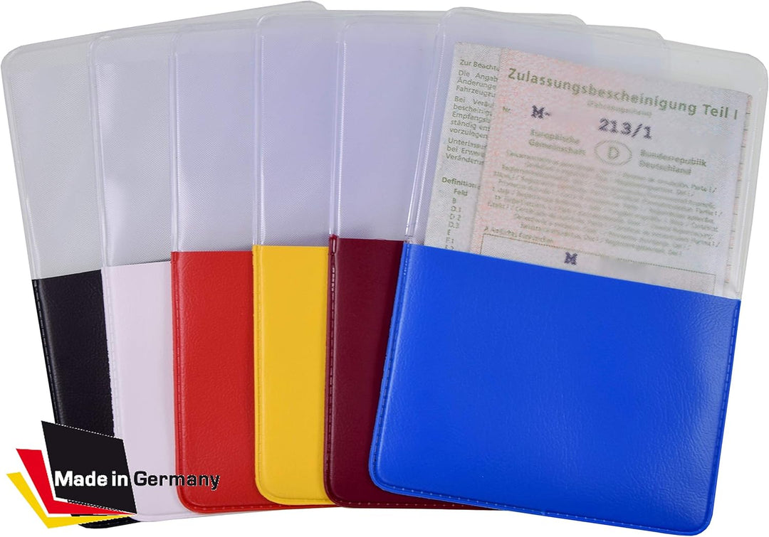 KFZ Schein Schutzhülle 1 Fach Made in Germany Etui Mappe Kartenhülle Fahrzeugschein Hülle (Schwarz),