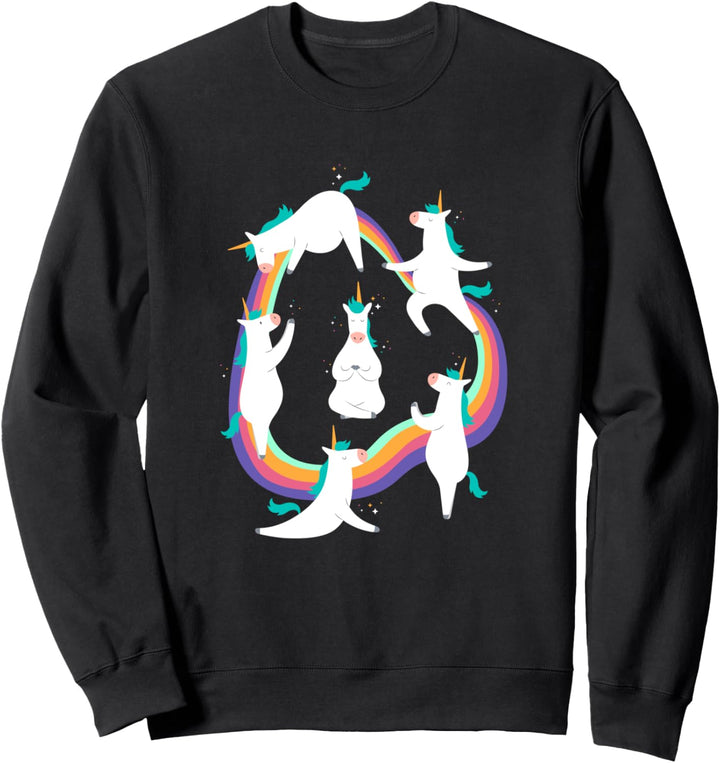 Süsses Einhorn mit Yoga Posen &amp; Asanas Sweatshirt