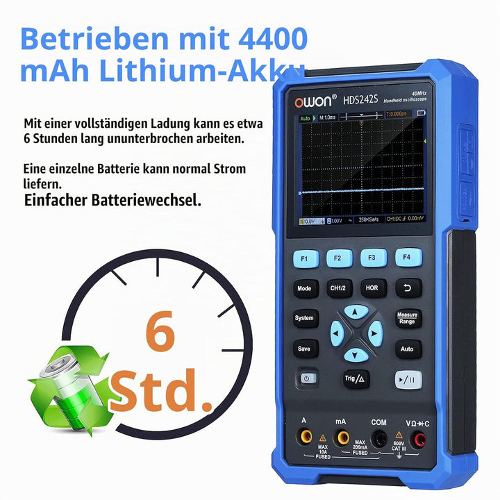 HDS242S Handheld Digital Oszilloskop mit Wareform Generator Funktion 40MHz 3 in1 2 Kanäle Digital Tr