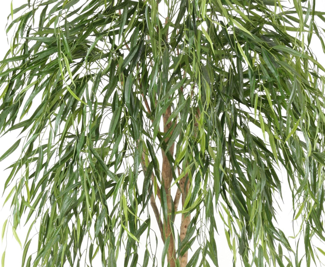 Trauerweide Kunstbaum, ca. 185cm hoch mit Naturstamm - Grosser künstlicher Weidenbaum mit Echtholz S