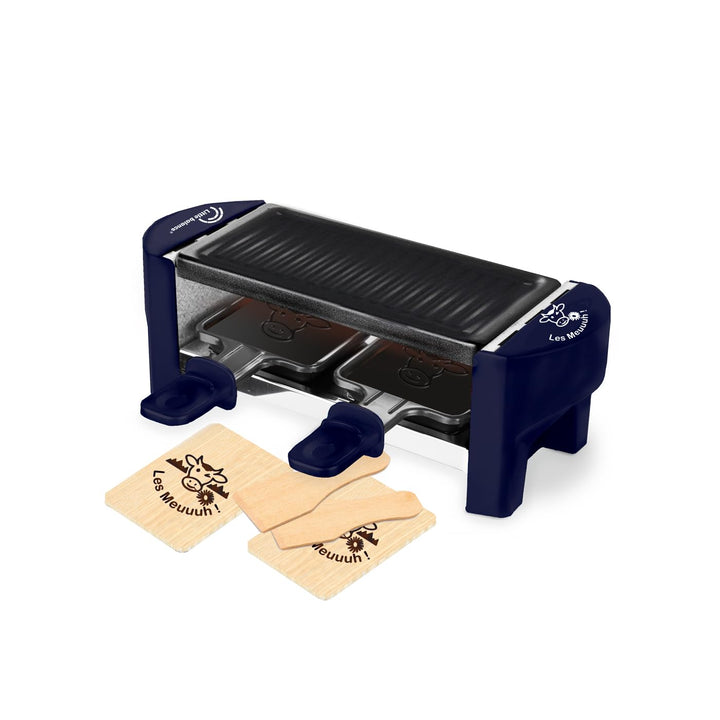 LITTLE BALANCE 8616 Raclette 2 Meuuh…!, Raclette 1/2 Personen, abnehmbarer Grill, 2 Spatel + 2 Brett