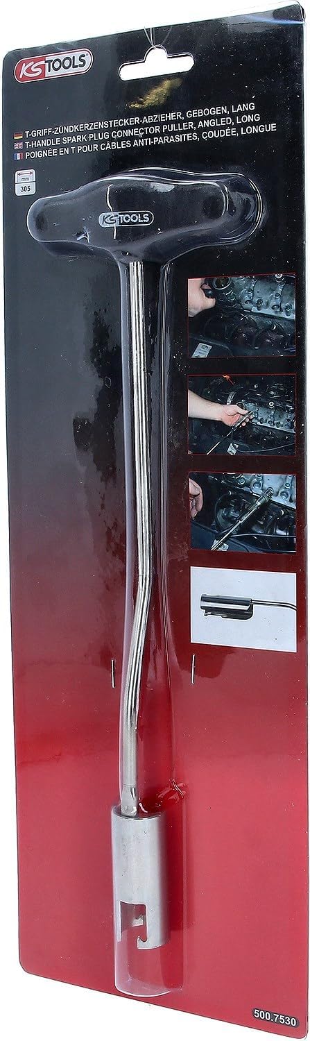 KS Tools 500.7530 T-Griff-Zündkerzenstecker-Abzieher, gebogen, lang