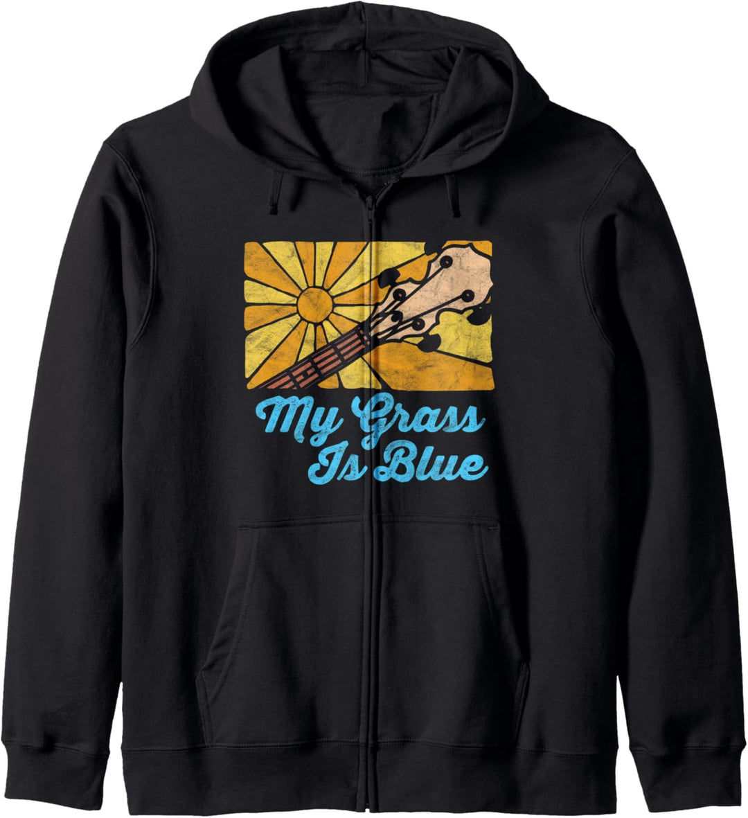Bluegrass Banjo My Grass Is Blue Vintage Sun Kapuzenjacke