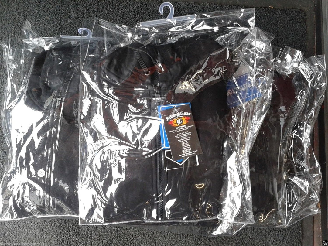 Motorradjacke mit Kapuze - CE-Protektoren - 100% Kevlar-Schutz - Fleece - Grau- L = 112 cm - 117 cm