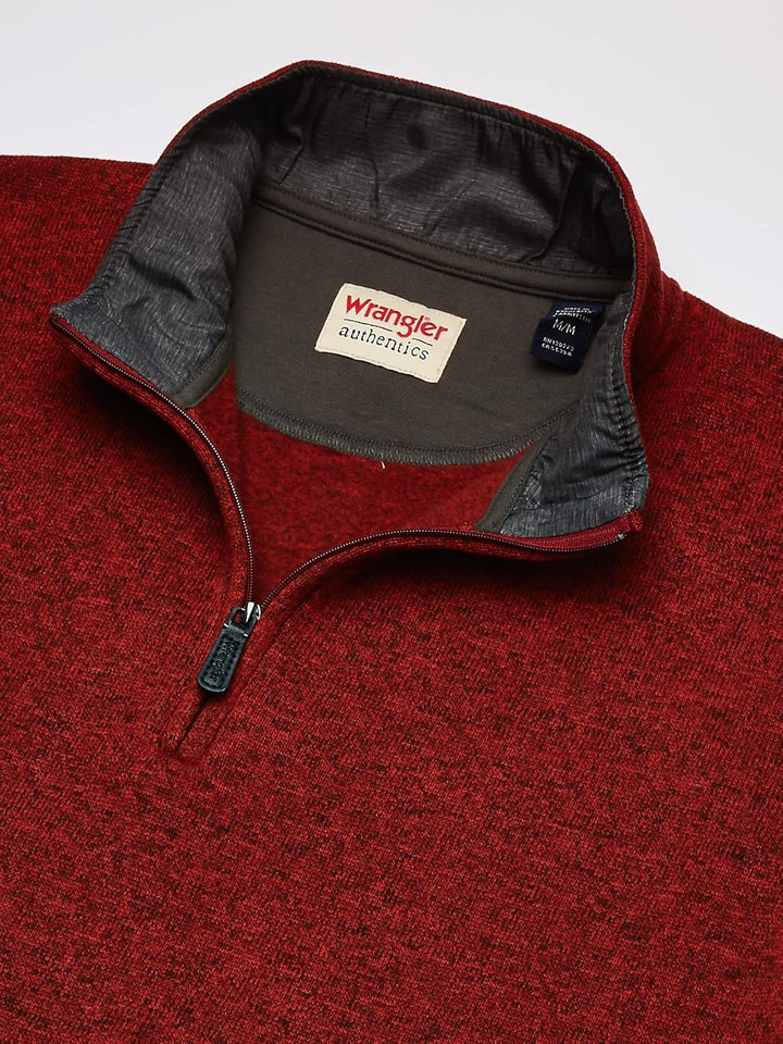 Wrangler Authentics Men’s Sweater Fleece Quarter-Zip S Bossa Nova, S Bossa Nova