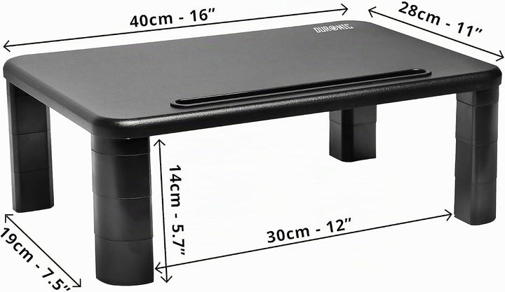 Duronic DM055 Monitorständer 40×28 cm – höhenverstellbarer Bildschirmständer 4–15 cm mit Handyhalter