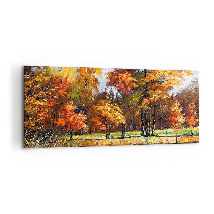 Wandbilder Dekoration Wohnzimmer Park Herbst Wasser Panorama Bilder auf Leinwand 120x50cm Leinwandbi