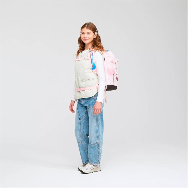 satch match Schulrucksack ergonomisch, erweiterbar auf 35 Liter, extra Fronttasche Candy Clouds - Ro