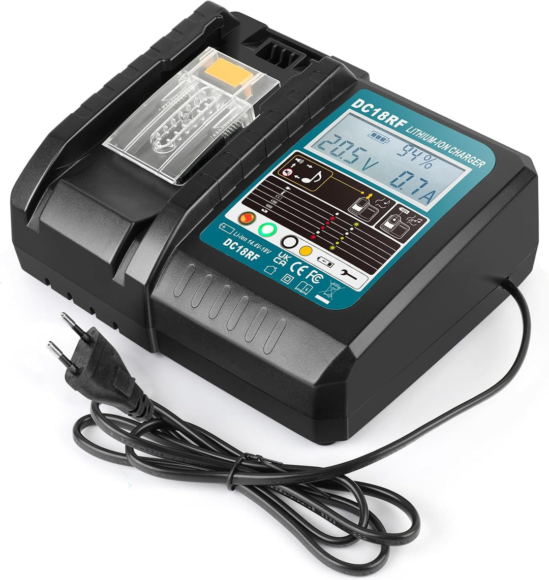 3.5A DC18RC Schnellladegerät Kompatibel mit Makita 14,4V-18V Li-Ion akku BL1815 BL1830 BL1840 BL1850