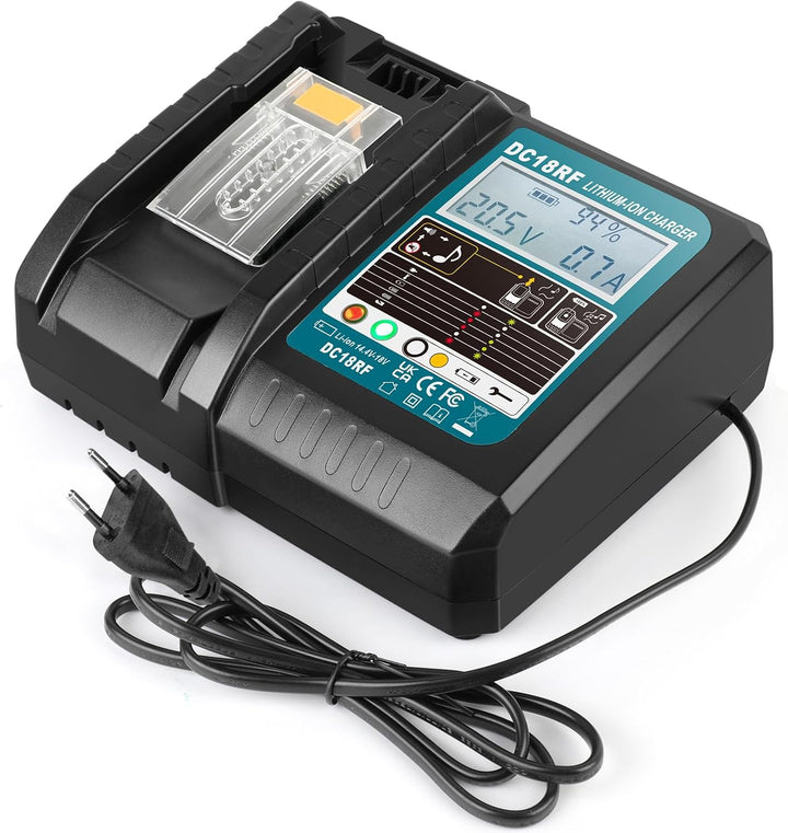 3.5A DC18RC Schnellladegerät Kompatibel mit Makita 14,4V-18V Li-Ion akku BL1815 BL1830 BL1840 BL1850