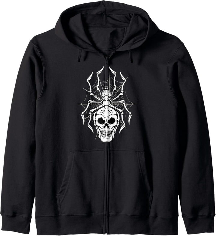 Spinnennetz Skelett Totenkopf Tarantel Spinne Halloween Kapuzenjacke