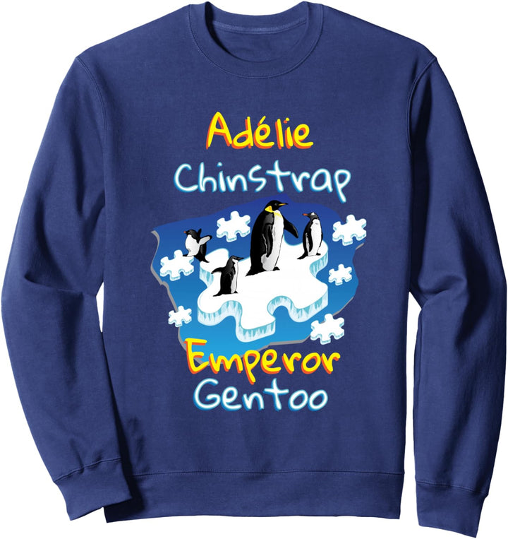 Adelie Chinstrap Emperor Gentoo Kinder mit Autismus Sweatshirt