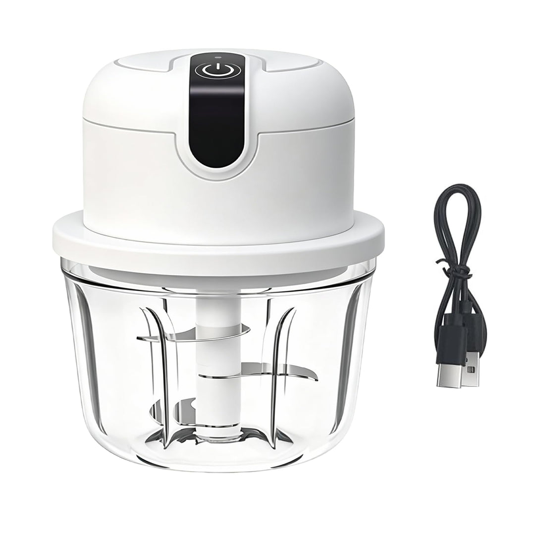 350 ml Elektrischer Küchenzerkleinerer,Knoblauch Zerkleinerer, USB-Aufladung, Gemüsezerkleinerer, El