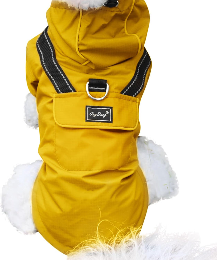 Premium-Regenmantel mit Kapuze für Mittelgrosse Hunde, Outdoor-Sport, Wasserdichte Regenjacke, Welpe