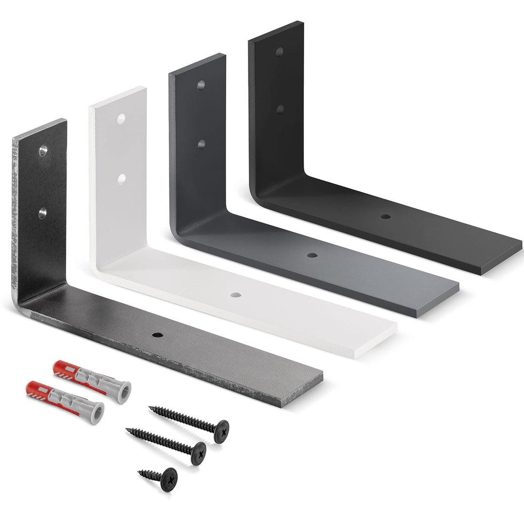 HOLZBRINK Regalträger Metall Regalhalter für Wandregal, Regalwinkel, Rohstahl mit Klarlack 200x100x4