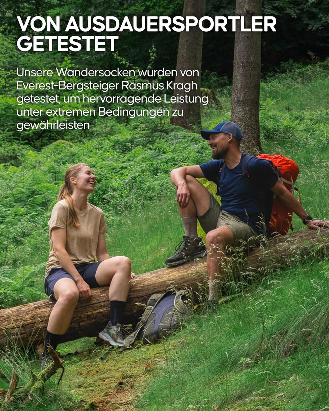DANISH ENDURANCE Merino Wandersocken, Sommer Trekkingsocken, Merinowolle Socken, Atmungsaktiv & Star