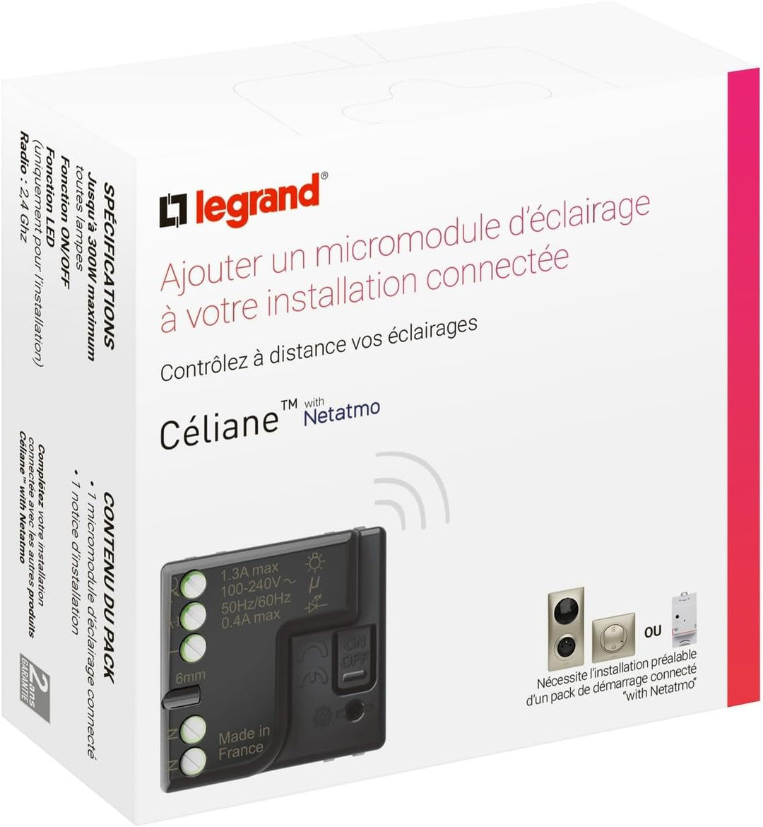 Legrand 64888 Celiane with Netatmo Mikromodul, On/Off-Anschluss, Weiss