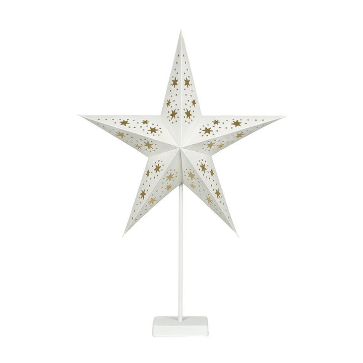 Star Trading Weihnachtsstern 60 cm – Papierstern mit stabilem Fuss, 10 warmweissen LEDs, batteriebet