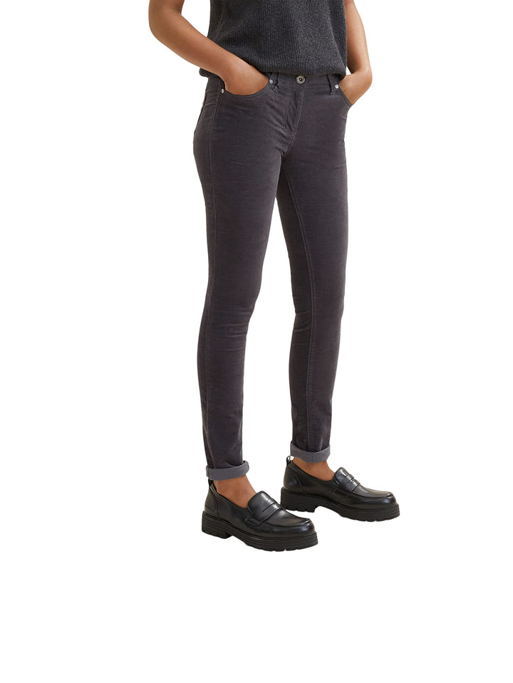 TOM TAILOR Damen Alexa Slim Samthose 32W / 30L 15417 - Evident Anthracite, 32W / 30L 15417 - Evident