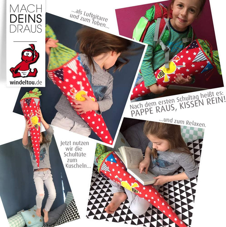 Hochwertige 35 cm Schultüte, Zuckertüte in HELLGRÜN | Start deiner Kreativität | Ideal zur Gestaltun
