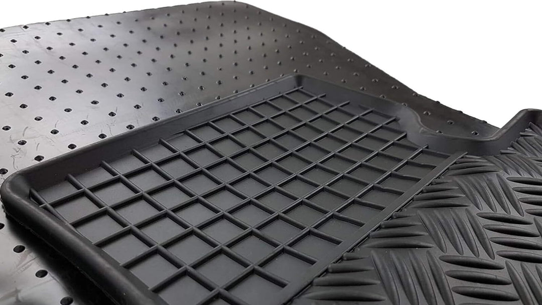 ilTappetoAuto® RIGUM904468 Fussmatten aus echtem Gummi, Schwarz