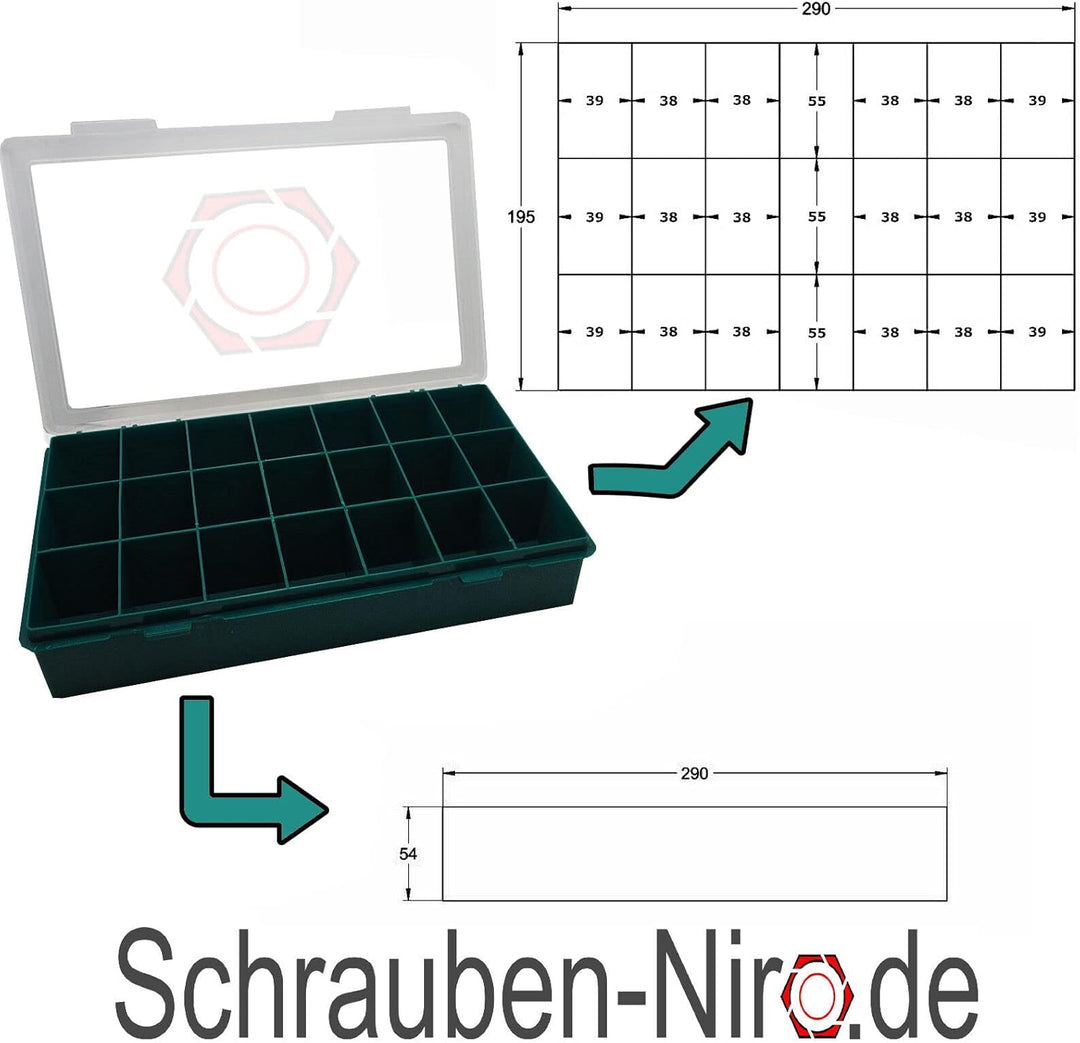 Sortiment/Set Edelstahl Madenschrauben DIN 913 - M3 + M4 - VA A2 V2A - Gewindestifte mit Kegelkuppe