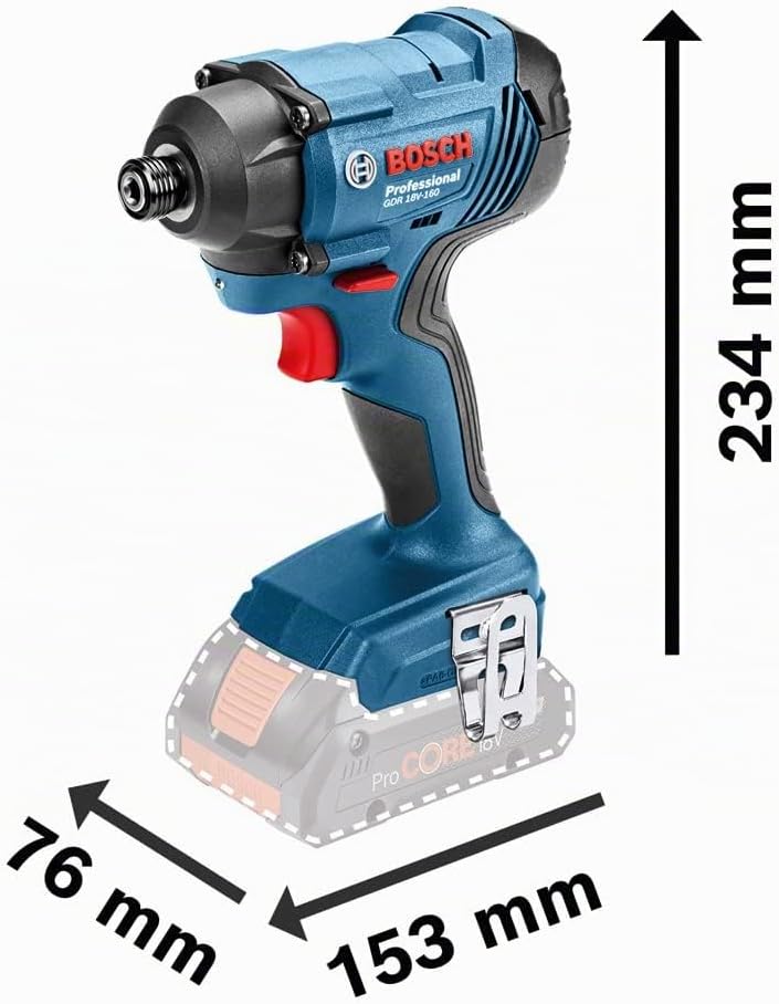 Bosch Professional 18V System Akku Drehschlagschrauber GDR 18V-160 (ohne Akkus und Ladegerät, 1/2 L-