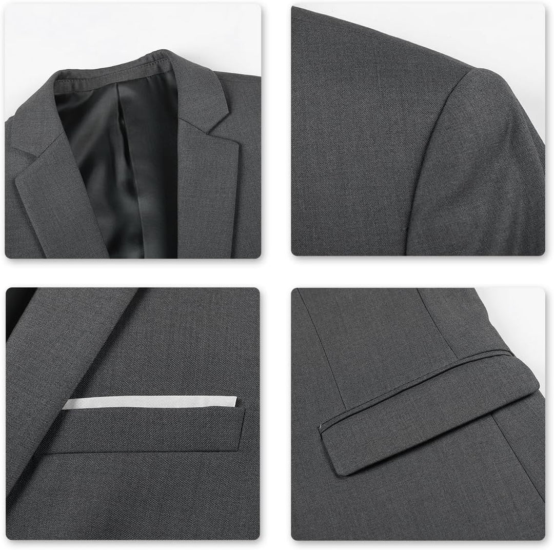 Allthemen Anzug Herren Anzüge Slim Fit 2 Teilig Business Herrenanzug Sakko Hose XXL Grau, XXL Grau
