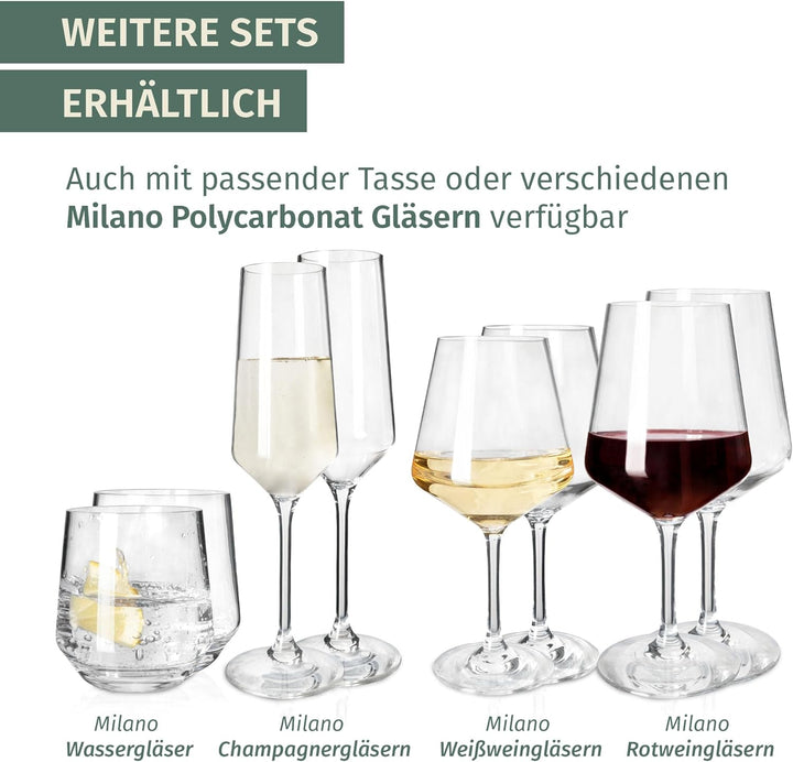 Moritz Camping Tafelgeschirr aus Melamin für 4 Personen 12-teilig | spülmaschinenfest | Picknick Ges
