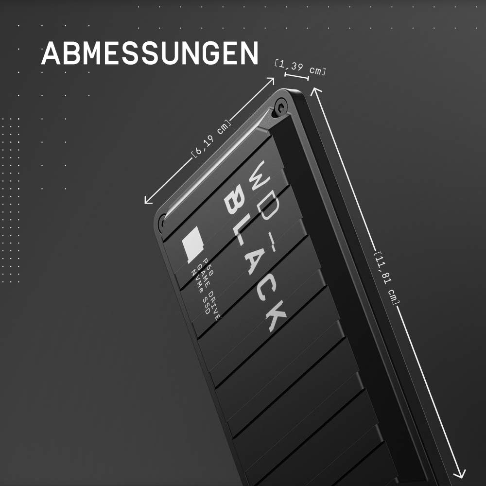 WD_BLACK P50 Game Drive SSD 4 TB externe SSD (SuperSpeed USB 3.2 Gen 2x2, stossfest, Lesegeschwindig