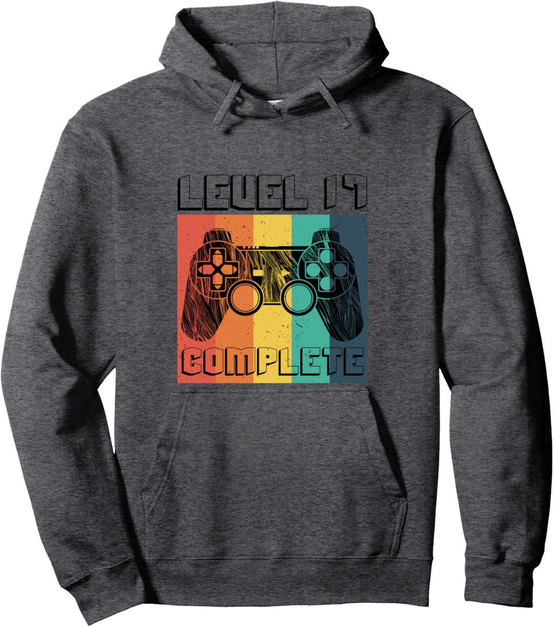Level Complete Game Controller 17 Geburtstag Geschenk Gamer Pullover Hoodie