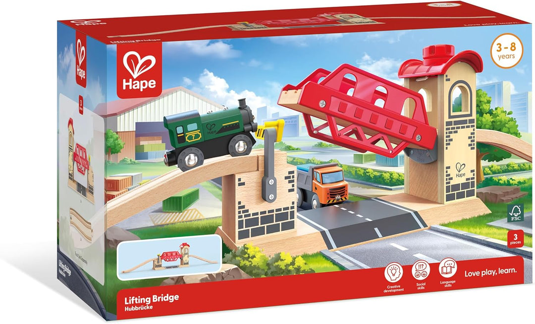 Hape Eisenbahnwelt Zugbrücke aus Holz, ab 3 Jahren
