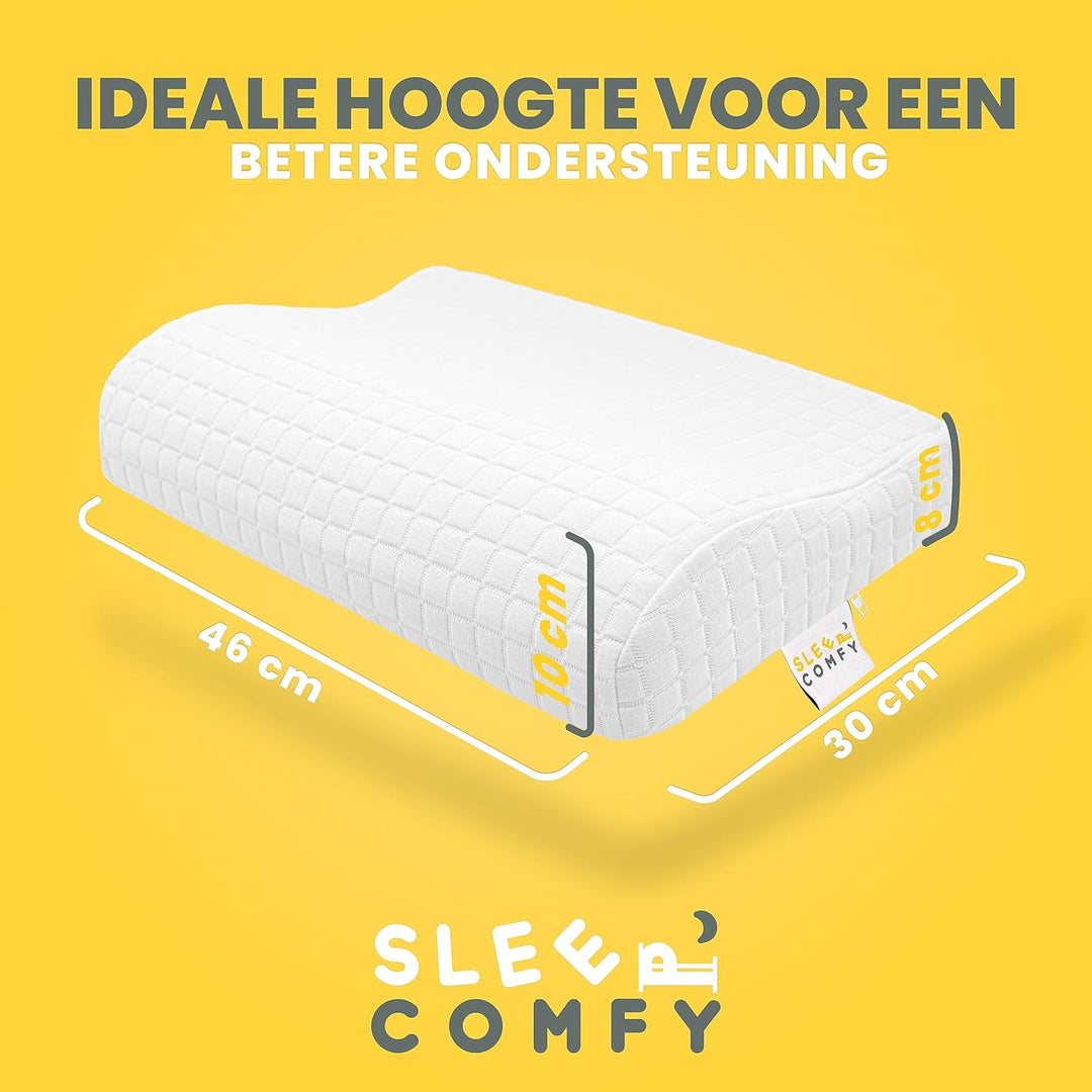 SLEEP COMFY Premium Mini Visco HWS Nackenkissen, Kopfkissen, Nackenstützkissen Memory Foam Ergonomis