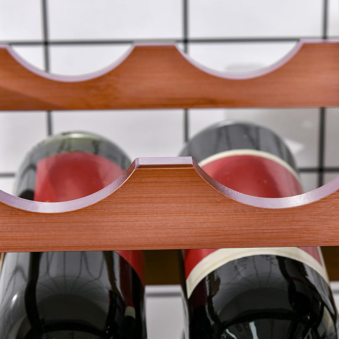 HOMCOM Weinregal für 16 Flaschen Stapelbar Flaschenregal Flaschenhalter Weinflaschenhalter aus Bambu