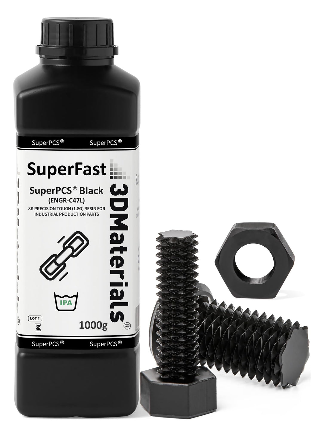 SuperPCS 3D-Drucker Harz, härtestes und schnellstes, 50 µm, 1,8 GPA, Druck in 1,5 Sek., Hergestellt