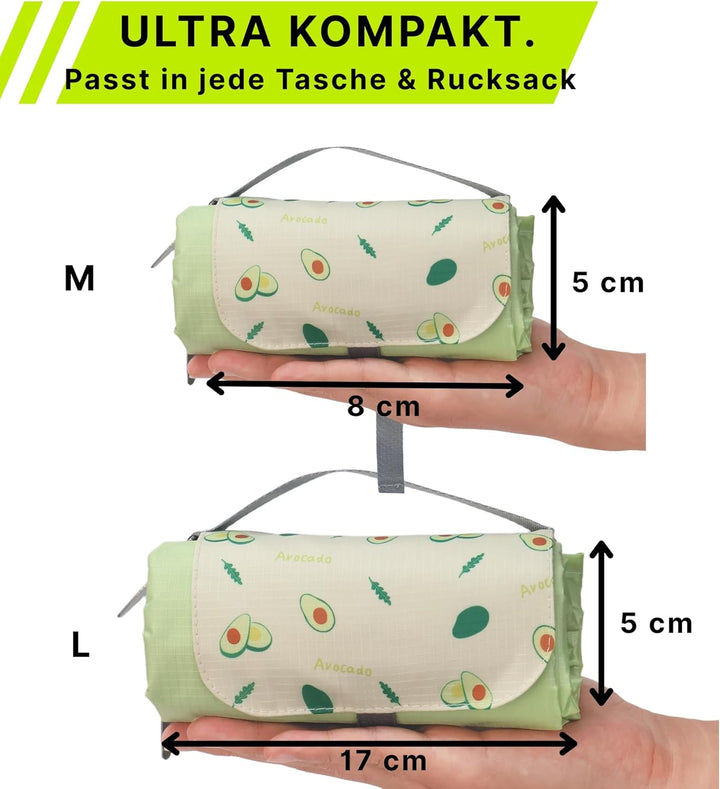 Picknickdecke 100 x 150 cm – Wasserdicht, Ultraleicht & Kompakt | Outdoor Decke in Grün für Picknick