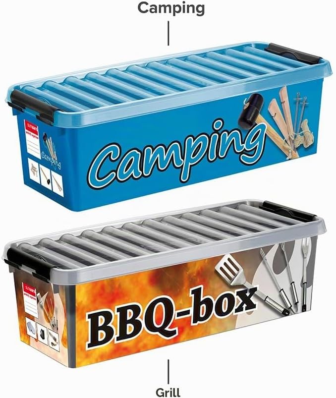 Sunware Q-line Aufbewahrungsbox klein 9,5L - 48,5x19x14,7cm - Kunststoff Aufbewahrungsbox mit Einsat