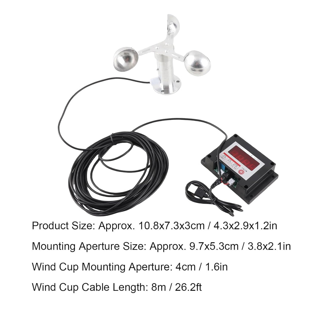 Qcwwy Wetterstationen und Zubehör, 3-Tassen-Windgeschwindigkeitsmesser, Zuverlässiger Windgeschwindi