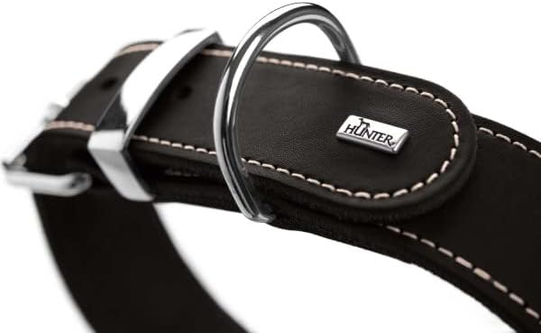 HUNTER AALBORG SPECIAL Hundehalsband, Leder, strapazierfähig, komfortabel, 45 (S), oliv oliv 45 (S),