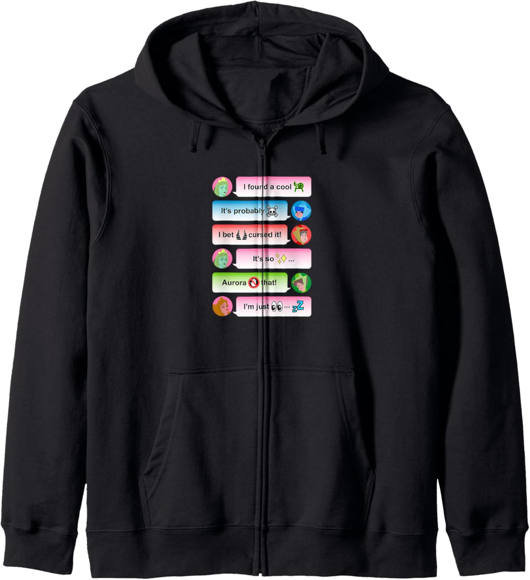 Disney Sleeping Beauty Texting Conversation Kapuzenjacke